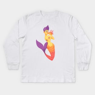 mermaid conch shell Kids Long Sleeve T-Shirt